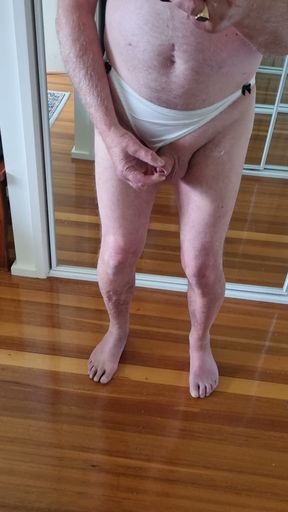 Little cock in cute panties