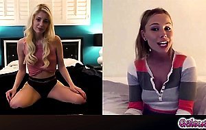 Aidra and Charlotte quietly masturbates thru video call
