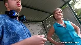 Hairy Granny Picks up Shy Virgin Boy in the MatureVan