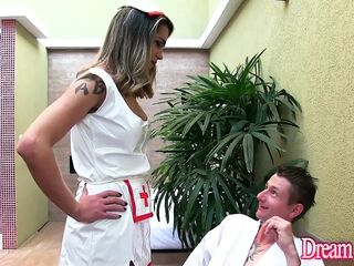 Favourable Chap Trades Bareback Sex with TS Nurse Amanda Fialho
