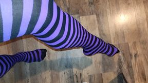 Striped knee high stockings