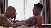 Dominant DILF Damian Dragon Primes Petite Twink Jeff Damon For Breeding