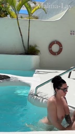 Nude pool makes MILF horny