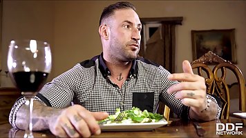 Emilio Ardana and Venus Afrodita seem to like to spice up their lunch with a blowjob