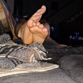 Showing off my wet soles