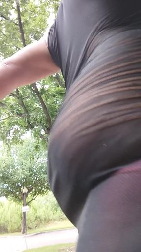 Bee Treks Outside with Led Plugged Ass