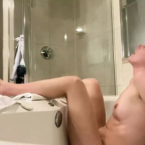 Screaming Orgasm Using The Hotel Jacuzzi Water Pressure!