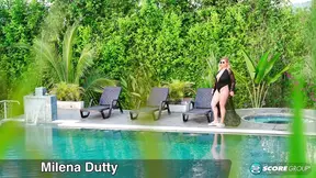A day at the pool with a busty Latina plumper