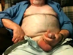 Hairy Grandpa Bear Fondling His Cock