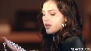 SLAYED Curvy Bad Girl Valentina Nappi Fucks Nicole Vaunt With A Glass Dildo