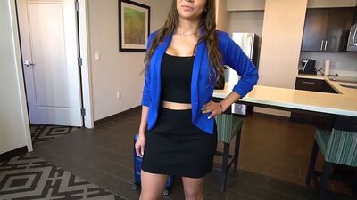 My hot latina mom was about to go on a business trip