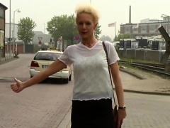 german MIlf picked up for wild car sex