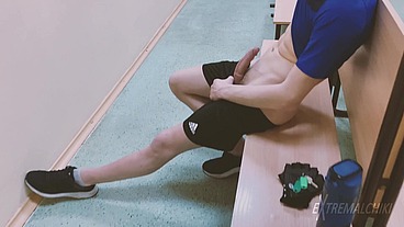 Young student masturbate during college classes