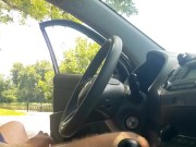 Caught ginger bear playing with cock in public