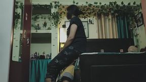 Indian Wife Facesitting & Chest Sitting Domination