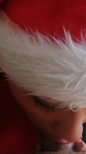 Christmas Blowjob with Cum Swallow
