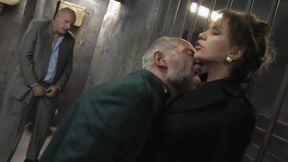”Two Old Fucks Score A Classy Lady In Prison”