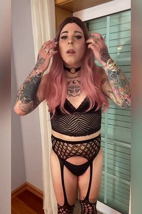 The wonderful trans Emma Ink gives you a hot handjob