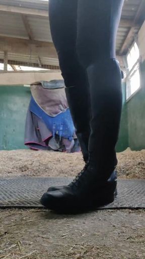 Leather Boots & Bare Soles