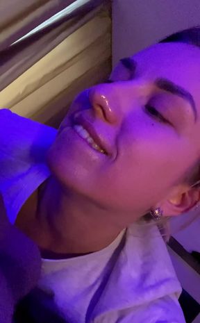 Cozy home blow job on a cold autumn evening