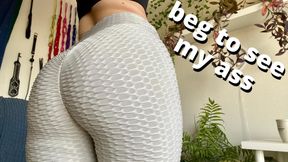 ass worship, tease, and denial in my hot silver leggings