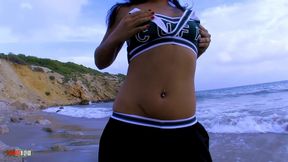 intense fuck at the beach watched by a watchman