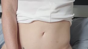 Juicy Sweet Pussy takes a Dildo Deep in a White Bodysuit