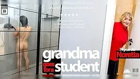 Noretta - Koudai - 25 Year Old Exchange Student 18+ Gets To Fuck The Very Horny And Curvy 74 Year Old Grandma Noretta