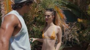 Teen Molly Little gets BBC face fucked in her bikini