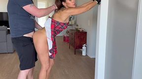 Naughty Slim Brunette MILF Begging For Punishment Gets Spanked, Fucked In the Ass & Fed With Cum