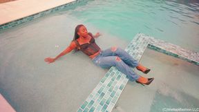 Naomi Gets Wet in Jeans and Lace
