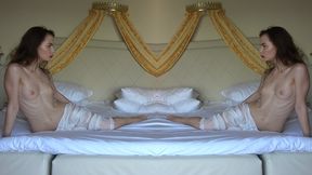 Tiny DICK HUMP this hotel bed - MASTURBATION HUMILIATION, HFO