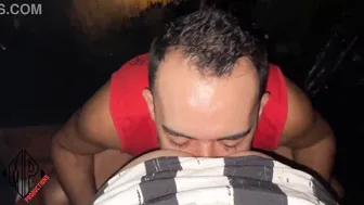 Bareback twink anal turns into hardcore fuck in dark room