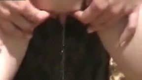 Sexy redhead chick gets naked and pees in the forest