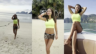 Beautiful Monika Fox In Green Top In Tropics