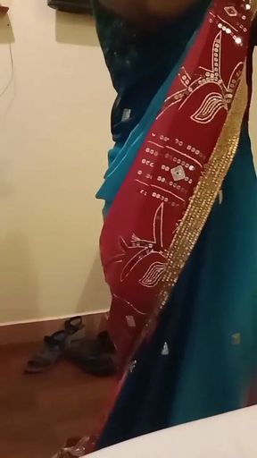 Exotic Cuckold Wife Teases Lover in Pink Bra Saree Navel Show in Hotel Bliss by Hotwifeplayx!