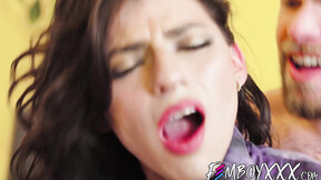 Toned TS Jake Wild butt gets an extra workout with Marcus McNeil