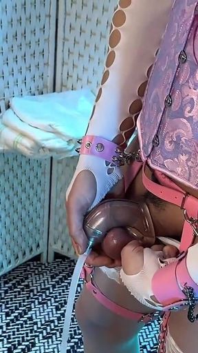 Piss and Stretching for Sissy Gurlfriend