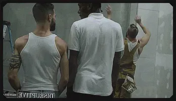 Bareback Gay Threesome: Inspector & Construction Studs