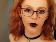 Redhead Tgirl Pandora shows off her new corset and growing tits