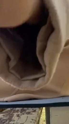 Outdoor Public Masturbation on a Park Bench