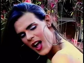 Bottom boy sucks on trannys long stiff cock then gets fucked