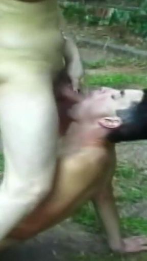 Huge Cock Fucks Outdoor Tranny in Tight Asshole