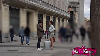 Nuria Millan acts like a lost tourist to pick up random guys at Madrid!