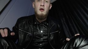 All-leather Alpha -dominates and Humiliates with Spit and Shoe