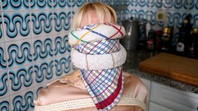 When The Next Door Neighbor Comes Calling, Tea Towel Gagged and Blindfolded MP4 1080p