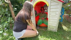 I meet a little elf and ask him for a nice wish in exchange for a nice &mdash;  hard fuck until he ends up giving me all his creamy milk in my delicious pussy.