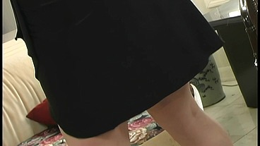 She likes to watch it slip in and out of her wet pussy before letting her man cum on her face