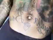 Big dick Sexy black thug flashed bare dick to neighbor and cum