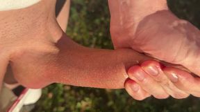 Horny Boyfriend Risky Strokes Big Dick And Cums Outdoors